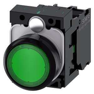 Imagen de BOTON PULSADOR ILUMINADO VERDE 22MM 1NA LED INTEGRADO 230V AC