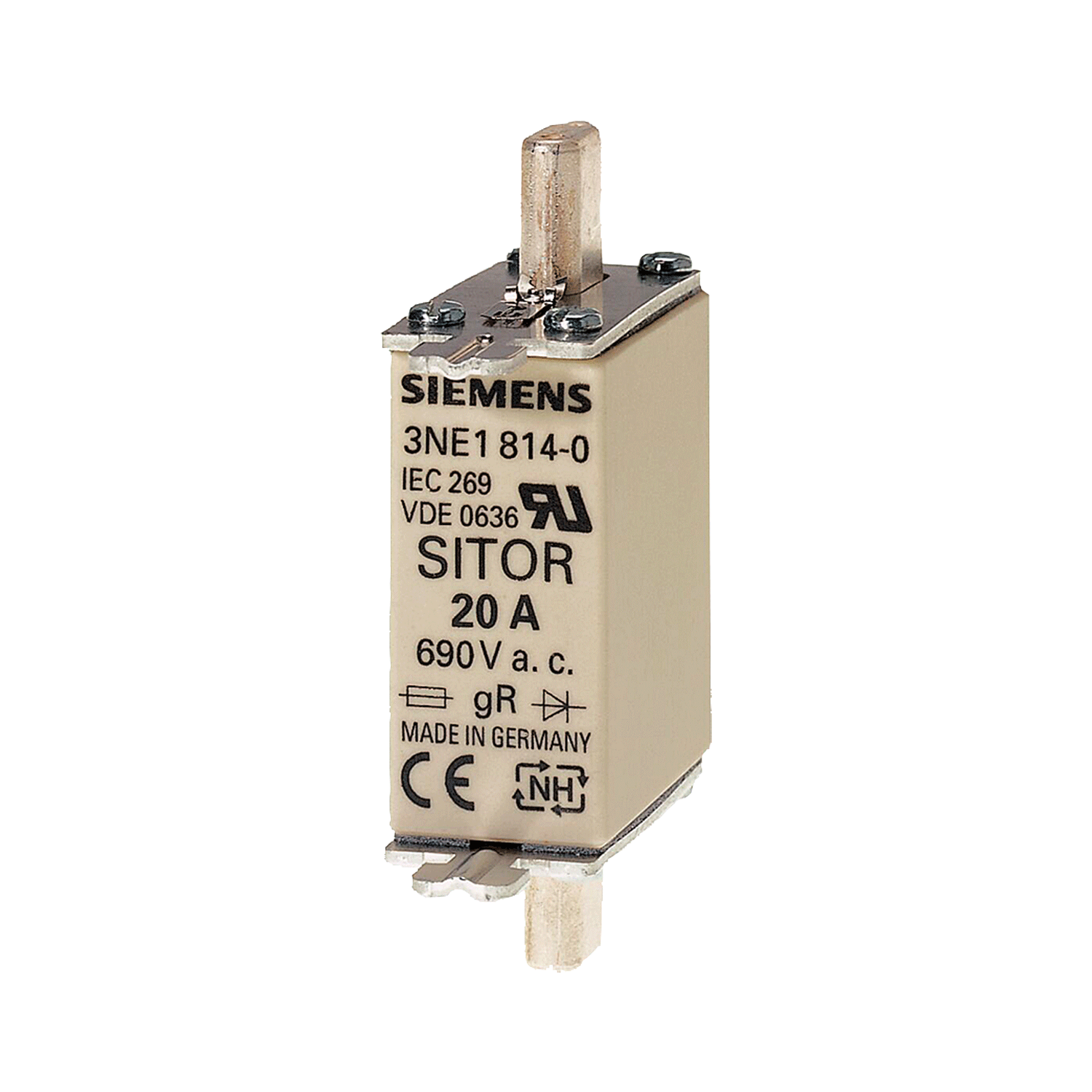Imagen de CARTUCHO FUSIBLE SITOR NH000 35A 690V AC, 250V DC