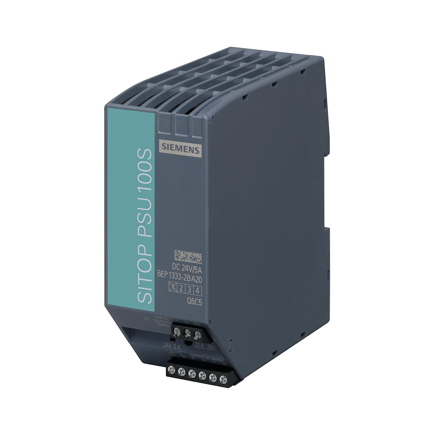 Imagen de FUENTE DE ALIMENTACION SITOP PSU100S ENTRADA 1F 120-230V AC, SALIDA 24V DC 5A