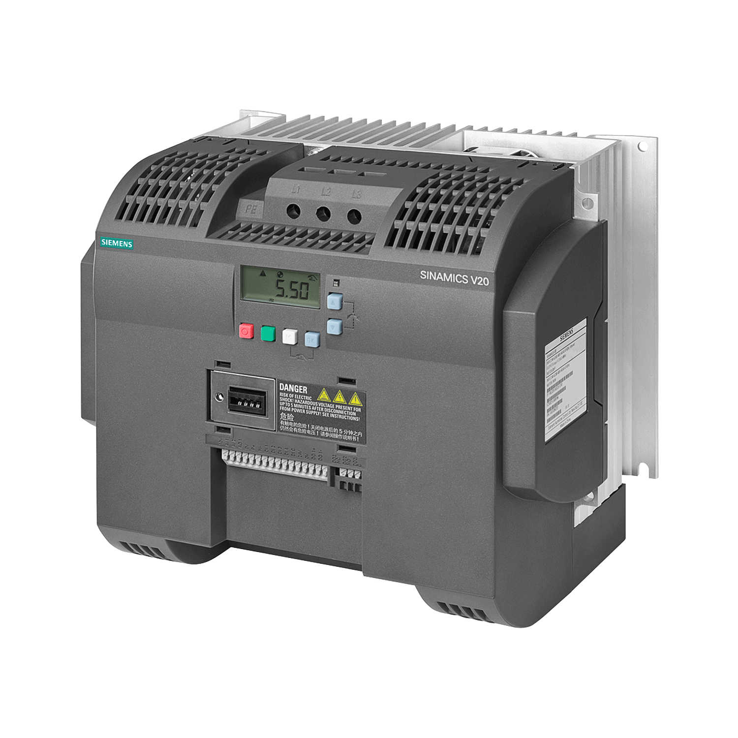 Imagen de VARIADOR SINAMICS V20 ENTRADA TRIFASICA 440V AC 7.5 KW 10 HP SIEMENS