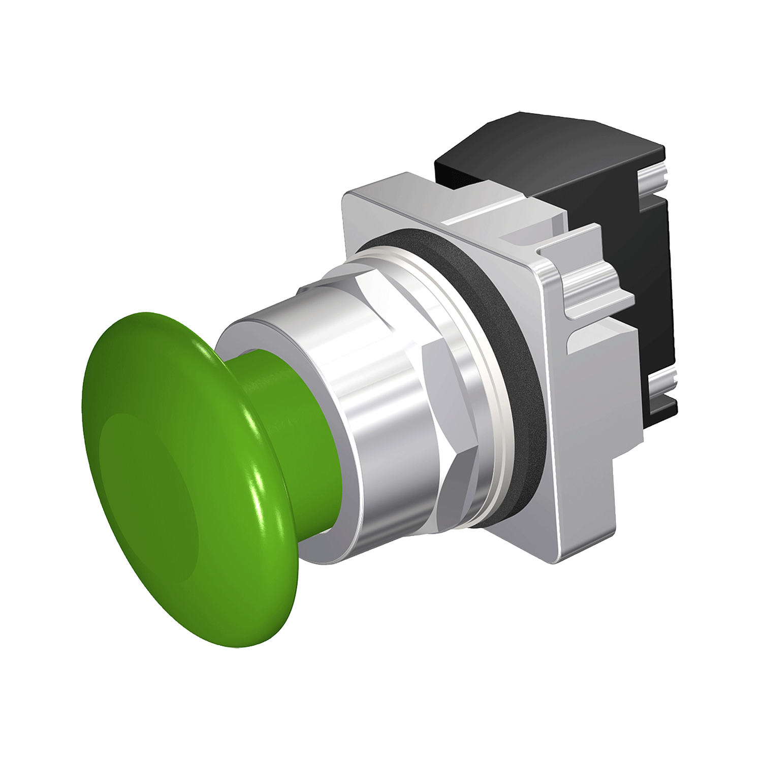 Imagen de BOTON HONGO VERDE 30MM 2 POSICIONES MANTENIDO 1NA-1NC NEMA 3R,4X,12