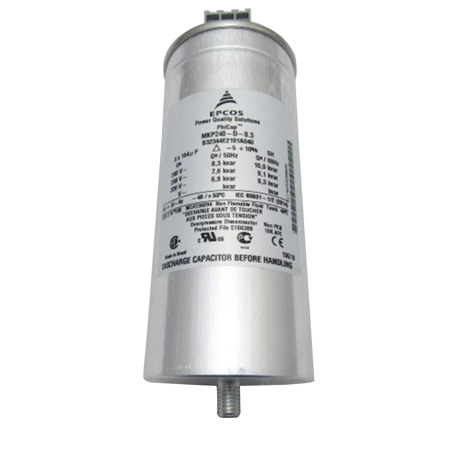 Imagen de CAPACITOR TRIFASICO PHICAP 10KVAR 240 V A7B93000751225