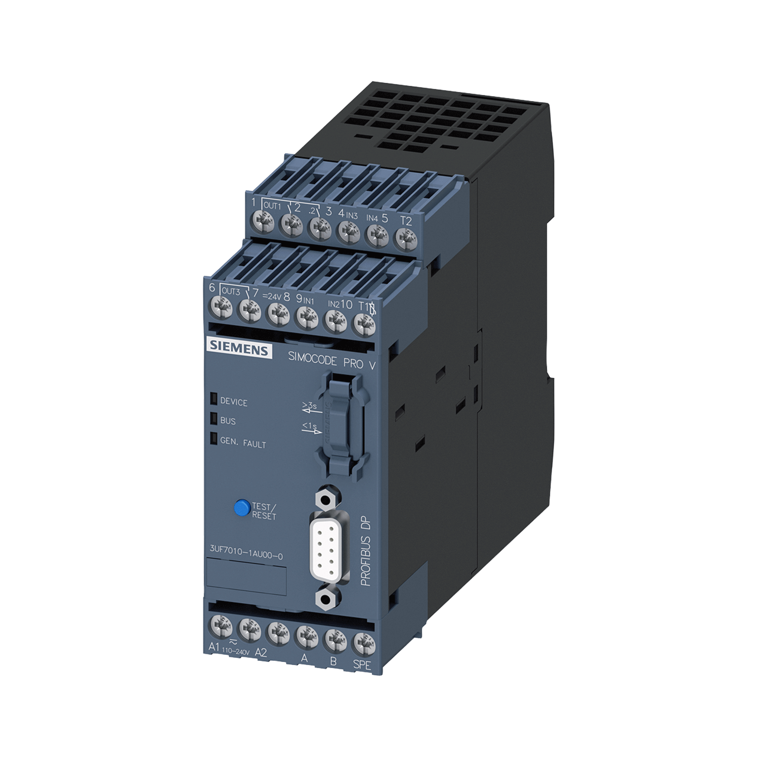 Imagen de UNIDAD BASE 2 SIMOCODE PRO V, INTERFAZ PROFIBUS, US:AC/DC 110-240V