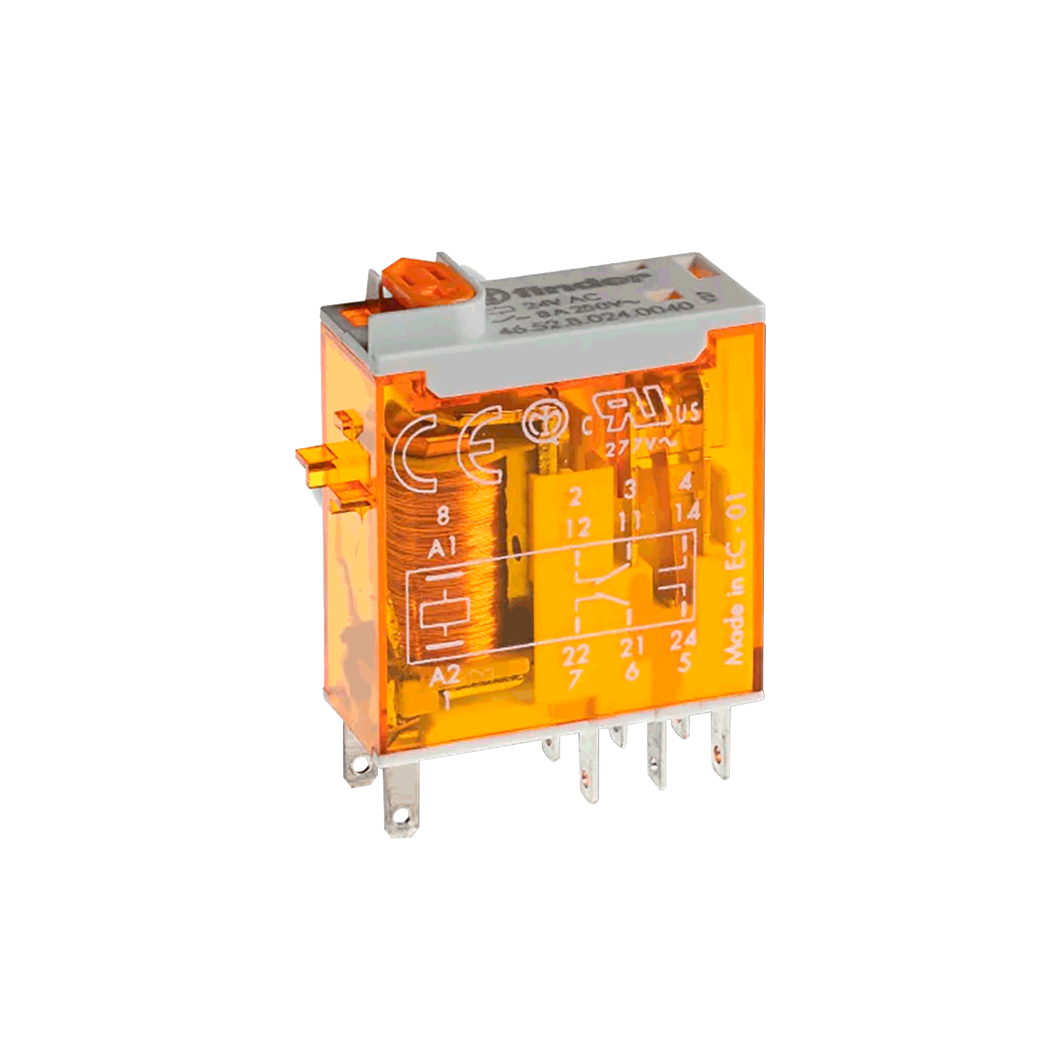 Imagen de RELEVADOR FASTON 2CC (12VDC) 8 A CON DOBLE LED  46.52.9.012.0074
