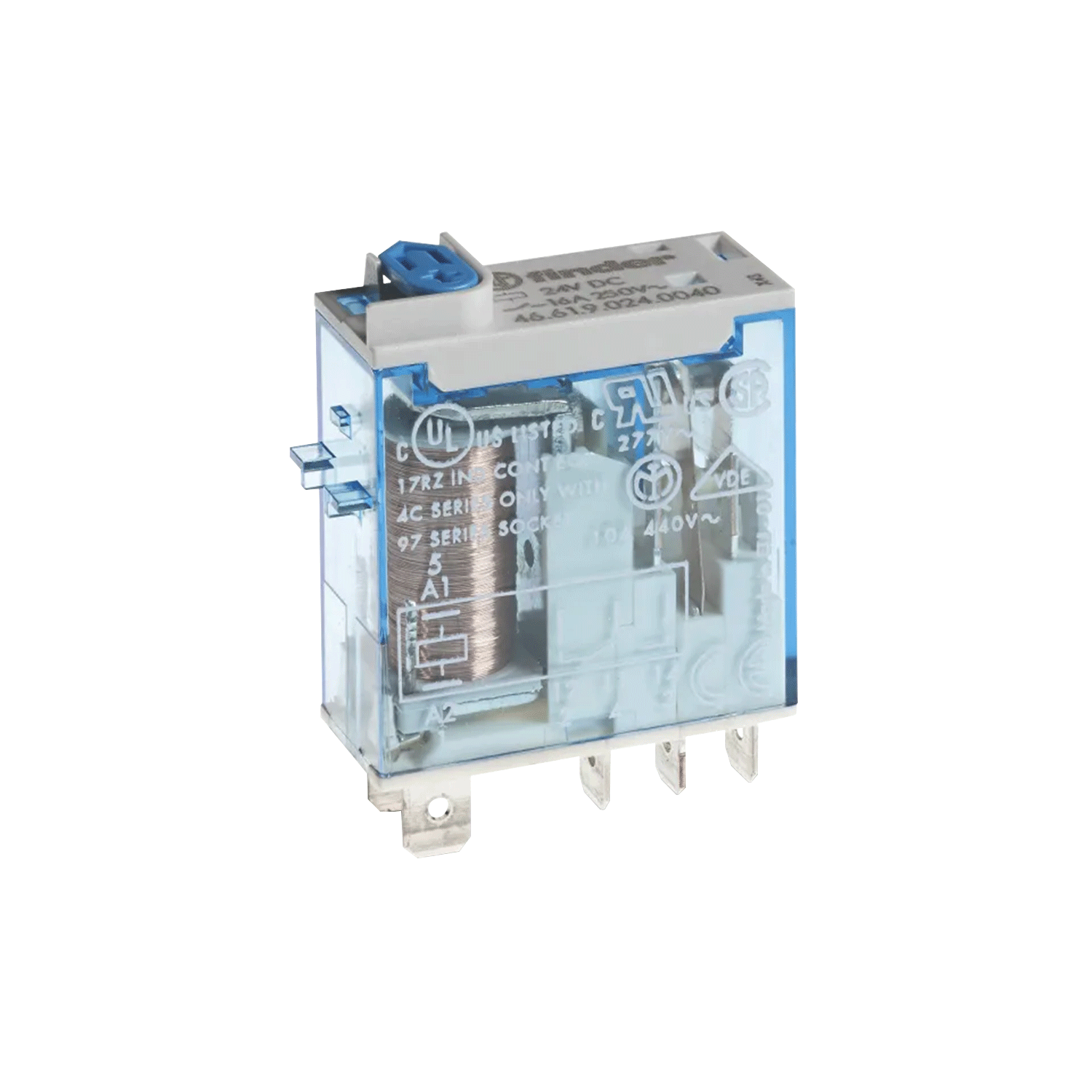 Imagen de RELÉ FASTON 1CC (120VAC) 16 A CON LED  46.61.8.120.0054