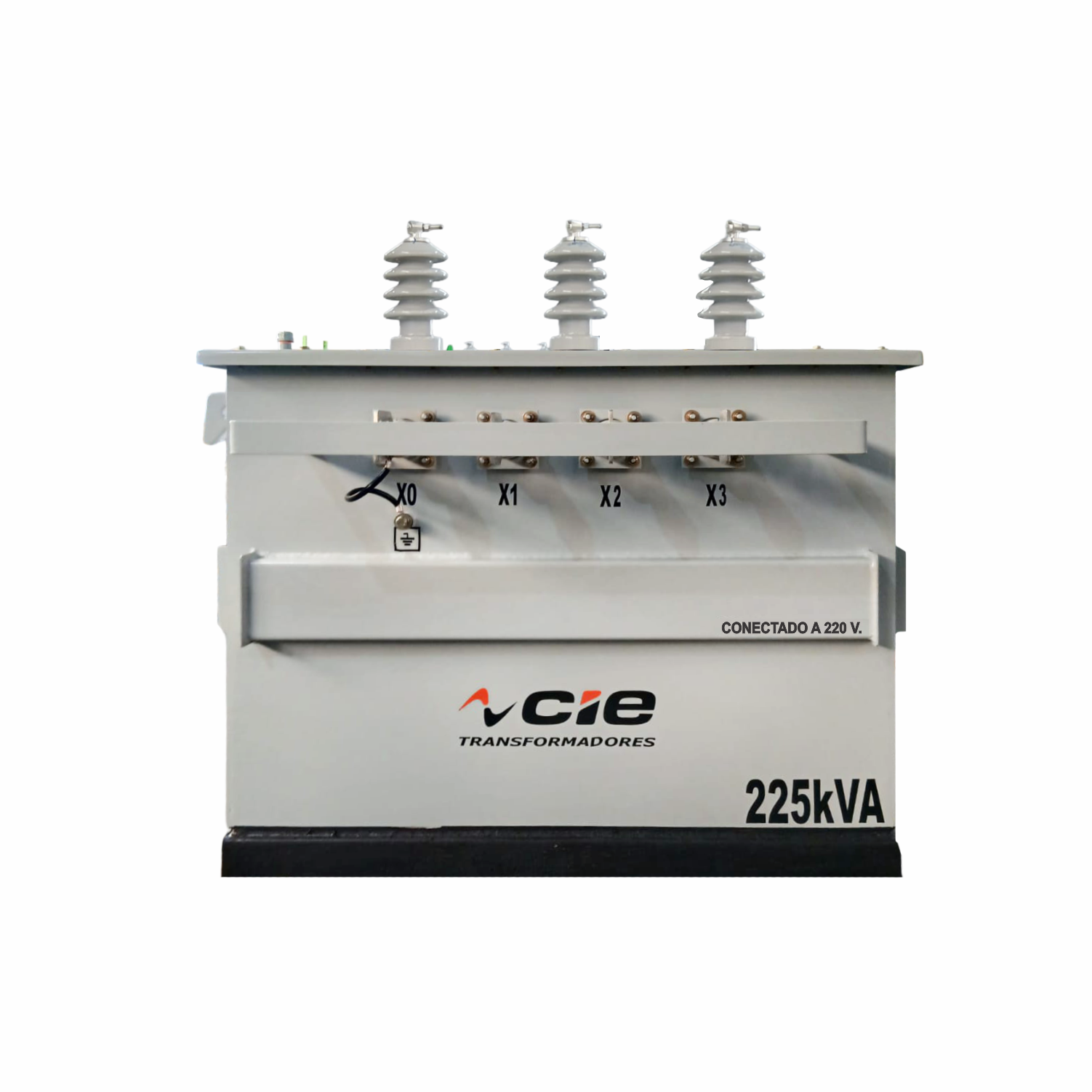 Imagen de TRANSFORMADOR TIPO ESTACION TRIFASICO 225 KVA 13200 220/127 V DOBLE RELACION SIN GARGANTAS MARCA CIE