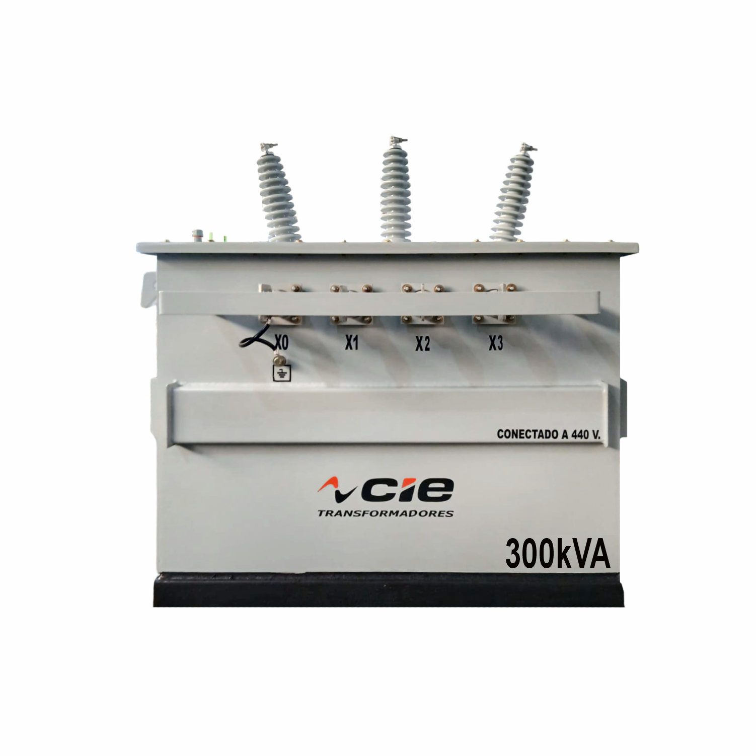 Imagen de TRANSFORMADOR TIPO ESTACION TRIFASICO 300 KVA 13200 440/254 V DOBLE RELACION SIN GARGANTAS MARCA CIE